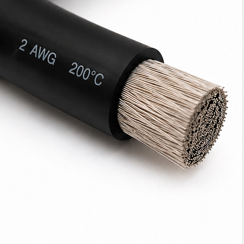 Силіконовий кабель 2 AWG 35 мм² чорний мідний гнучкий для АКБ та інвертора