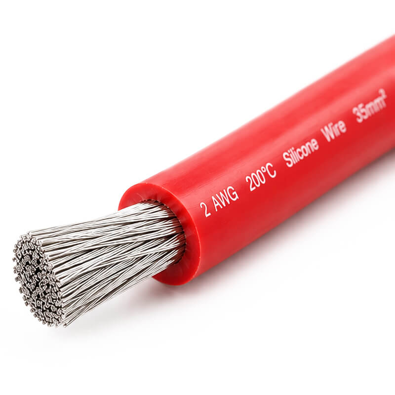 Силіконовий кабель 2 AWG 35 мм² червоний мідний гнучкий для АКБ та інвертора