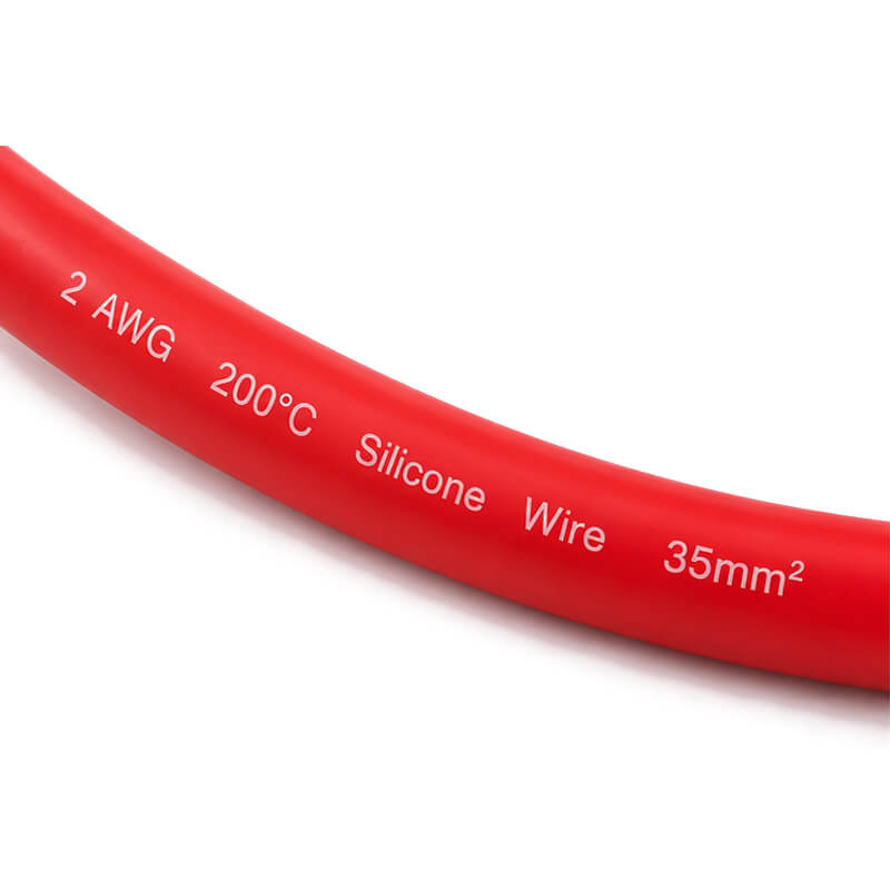 Силіконовий кабель 2 AWG 35 мм² червоний мідний гнучкий для АКБ та інвертора