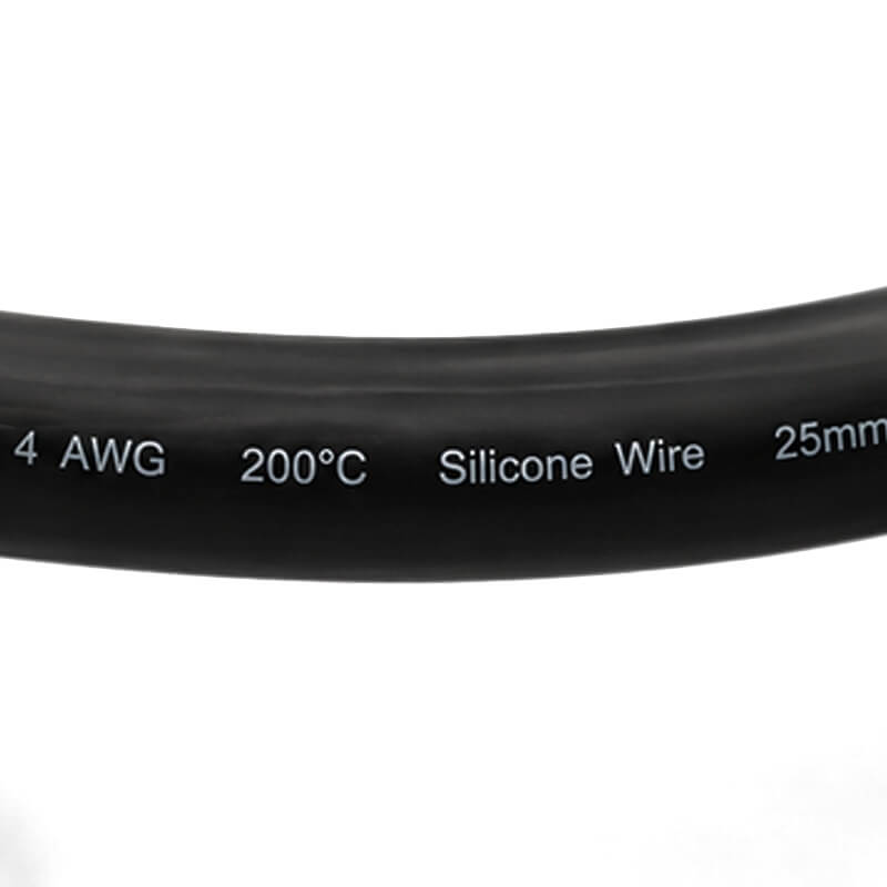 Силіконовий кабель 4 AWG 25 мм² чорний мідний гнучкий для АКБ та інвертора