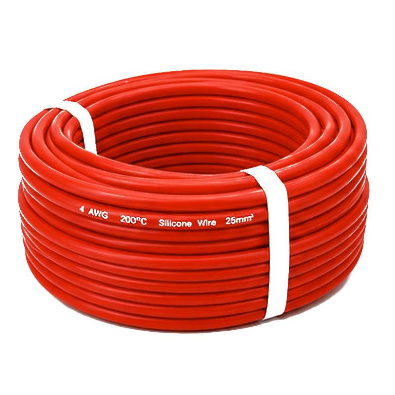 Кабель 4 AWG 25 мм² червоний силіконовий мідний для АКБ, інвертора