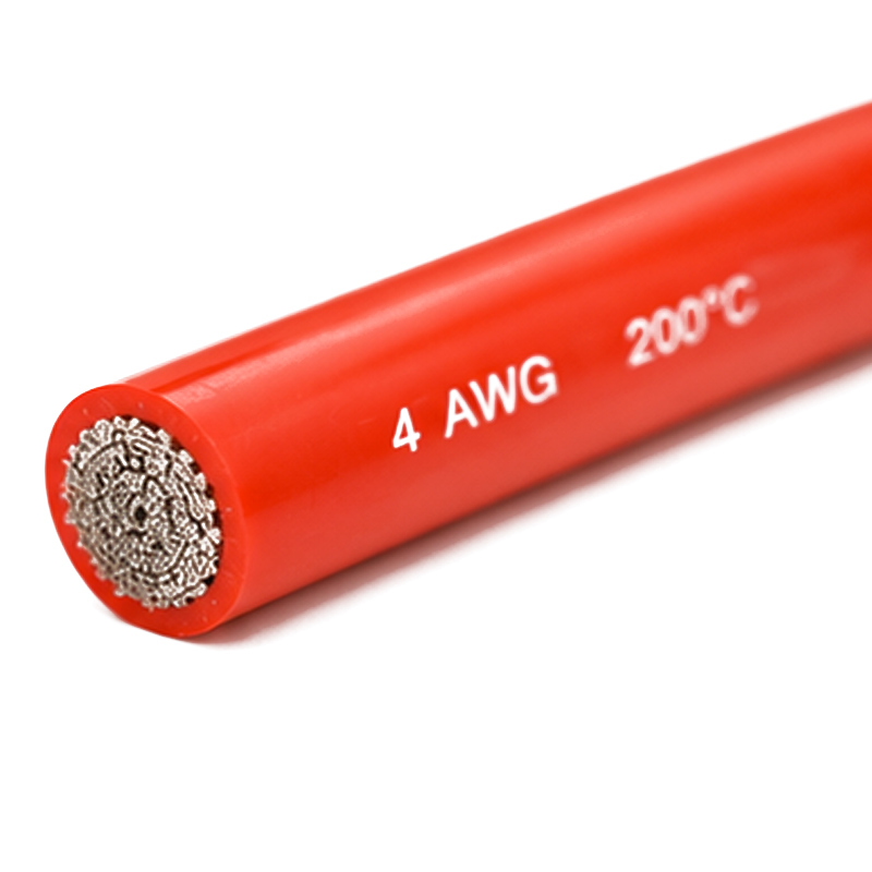Кабель 4 AWG 25 мм² червоний силіконовий мідний для АКБ, інвертора